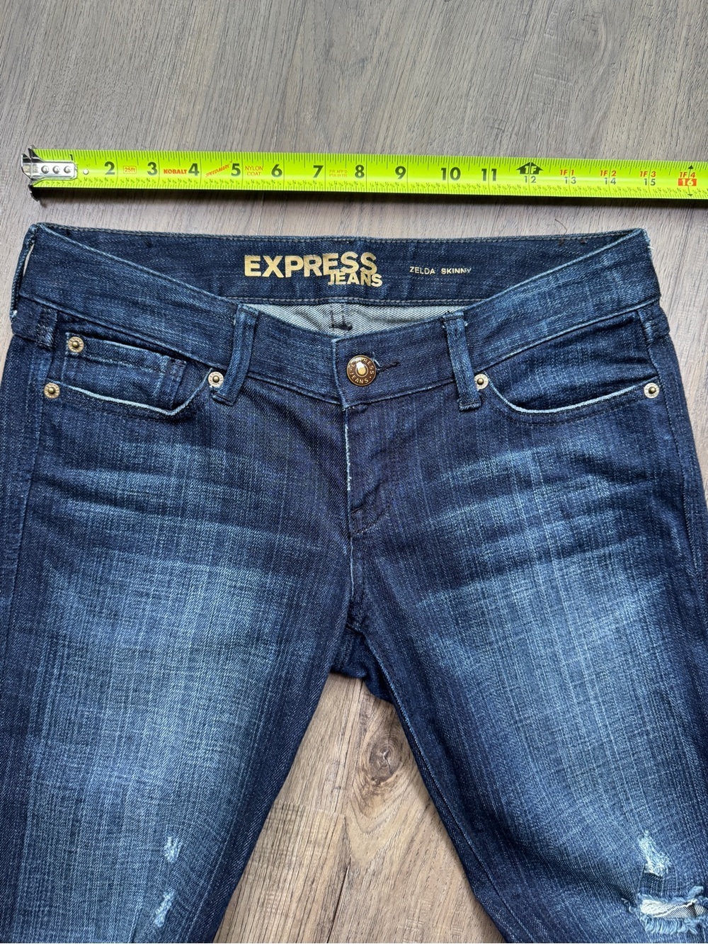 Express Women's Zelda Skinny Dark Wash Low-Rise Jeans - Size 2 Regular - Picture 2 of 12